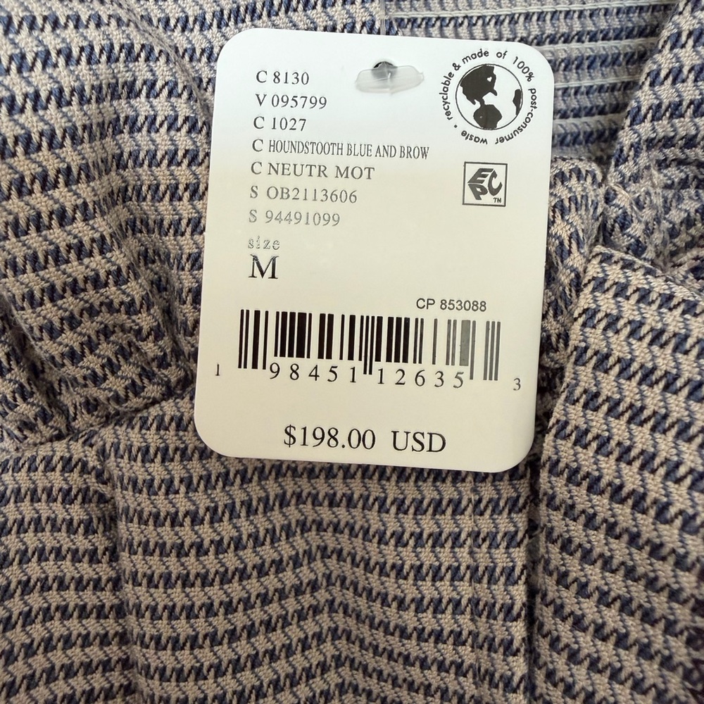 NWT Free People Dani Set Blue and Brown Houndstooth - Picture 9 of 9